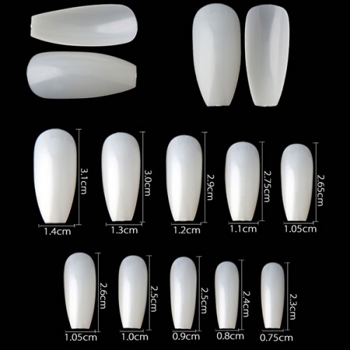 NTS-56 500pcs/box Full Cover Coffin Ballet Nail Tips