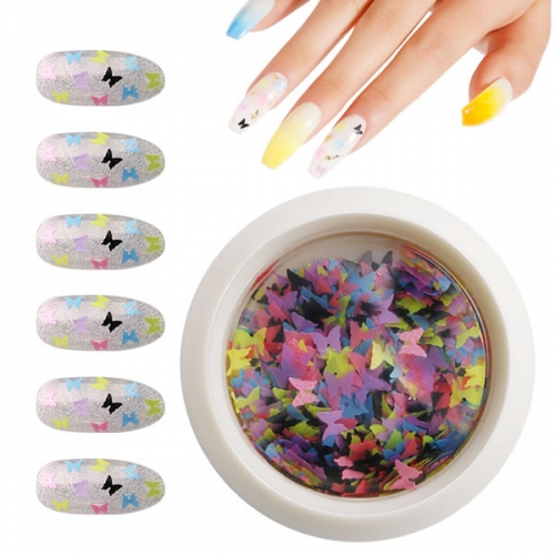 GSP-149 mix colors 3.6*3.5mm butterfly nail glitters