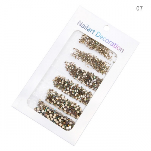 CRS-46 Gold bottom green light nail rhinestones