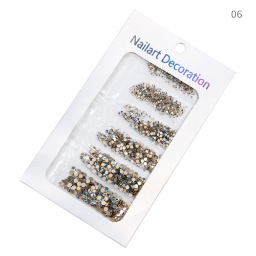 CRS-44 Gold bottom blue moonlight nail rhinestones