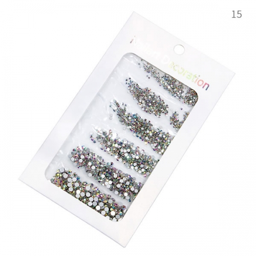 CRS-29 Sliver bottom AB nail rhinestones