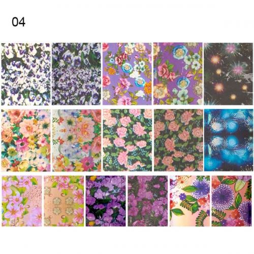 XKZ-17-04 Flowers 16pcs 4*30cm nail transfer foil