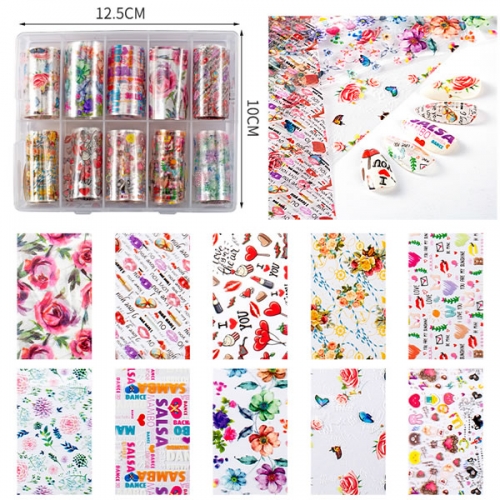 XKZ-18-01 Flowers nail transfer foil