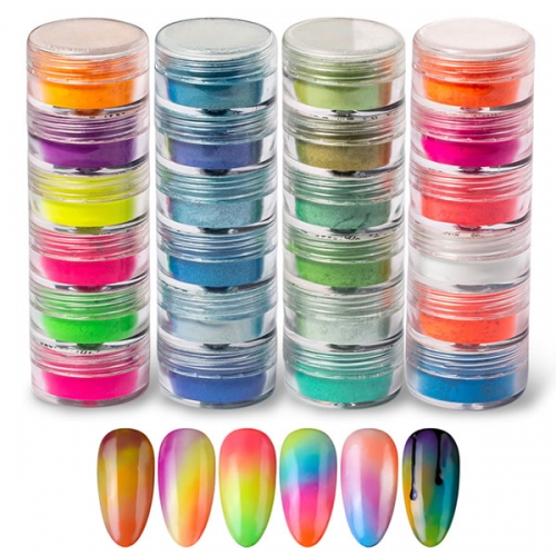 PMN-50 6colors set nail blooming neon powder