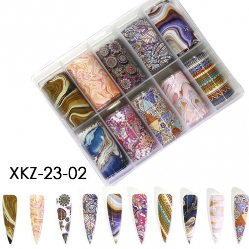 XKZ-23-02 Flowers blooming nail foil