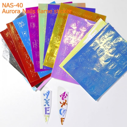 NAS-40 Letters nail flame sticker