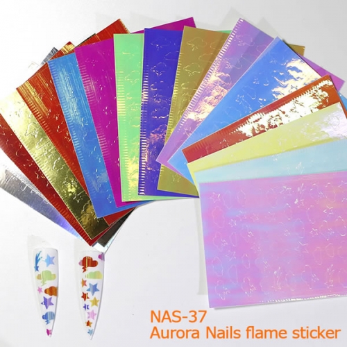 NAS-37 Cloud stars nail flame sticker