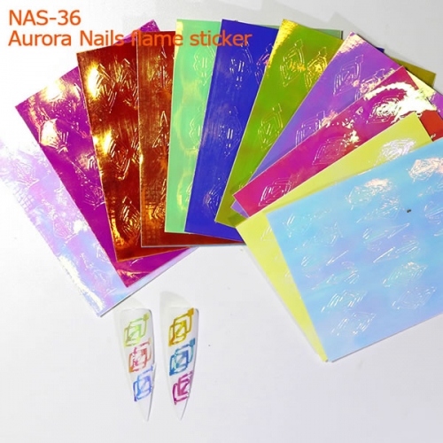 NAS-36 geometry nail flame sticker