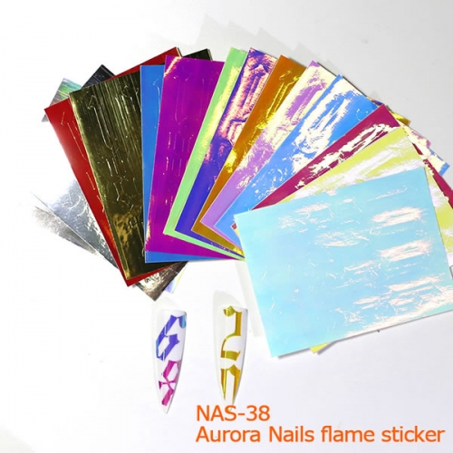 NAS-38 Numbers nail flame sticker