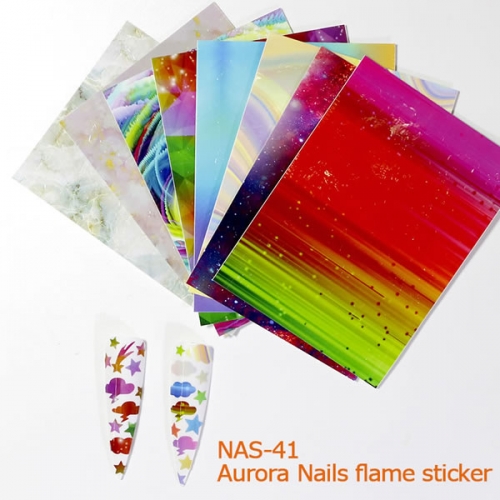 NAS-41 Clouds nail flame sticker