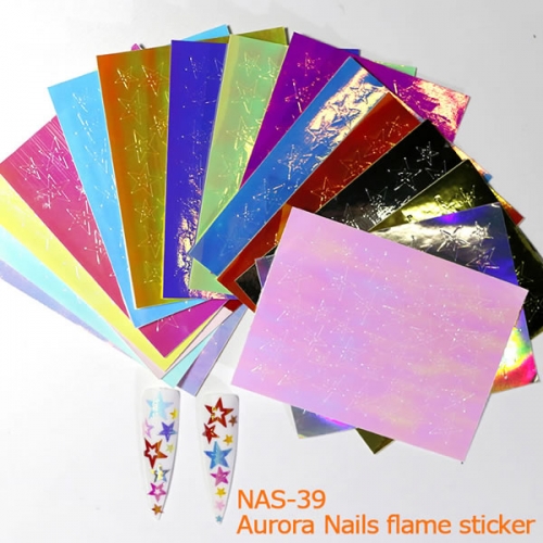 NAS-39 Stars nail flame sticker
