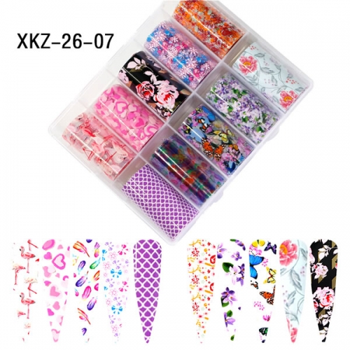 XKZ-26-07 Flower nail transfer foil