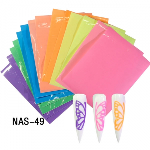 NAS-49 8 colors set butterfly nail sticker set