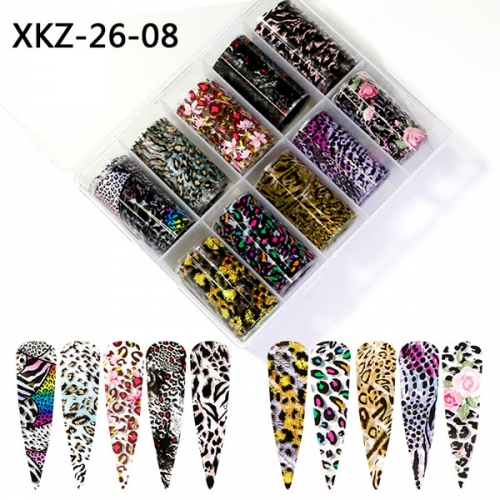 XKZ-26-08 Leopard transfer nail foil