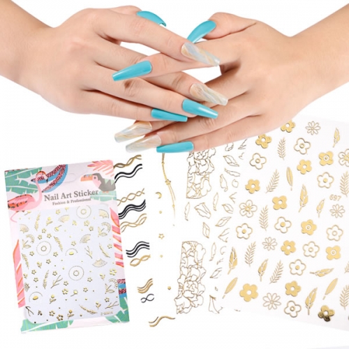 Z-D Gold stamping slider line nail sticker