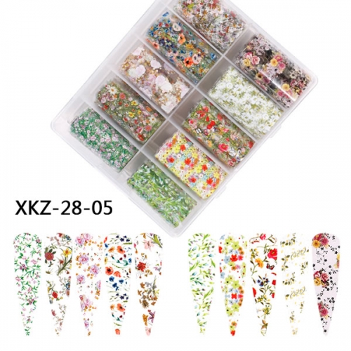 XKZ-28-05 Flower leaves nail transfer foil