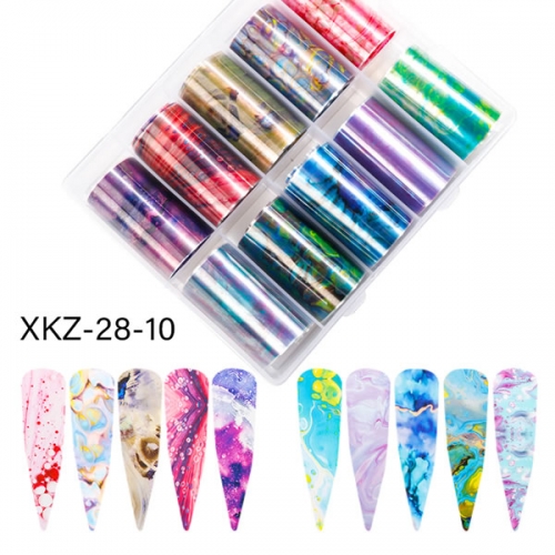 XKZ-28-10 Marble nail transfer foil