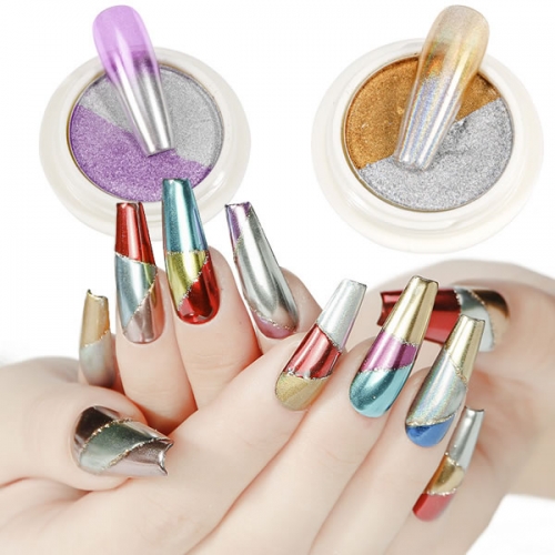 PMN-57 0.8g Paste two-color holographic mirror nail powder