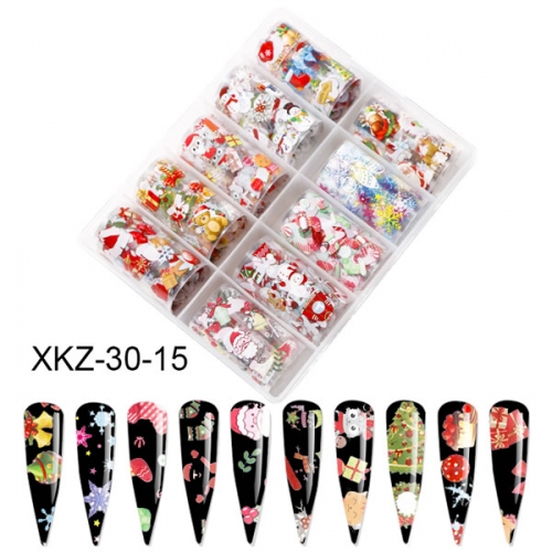 XKZ-30-15 Christmas cartoon nail transfer foil