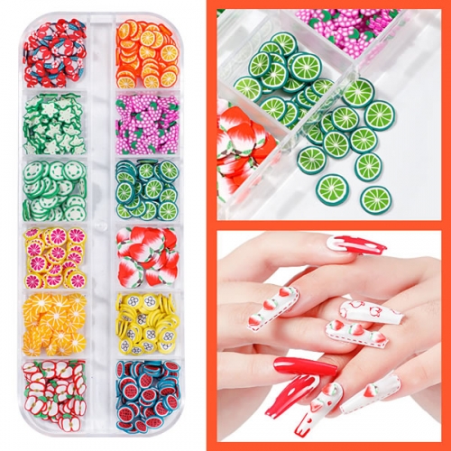 NDO-457 Fruit flower polymer clay nail slices