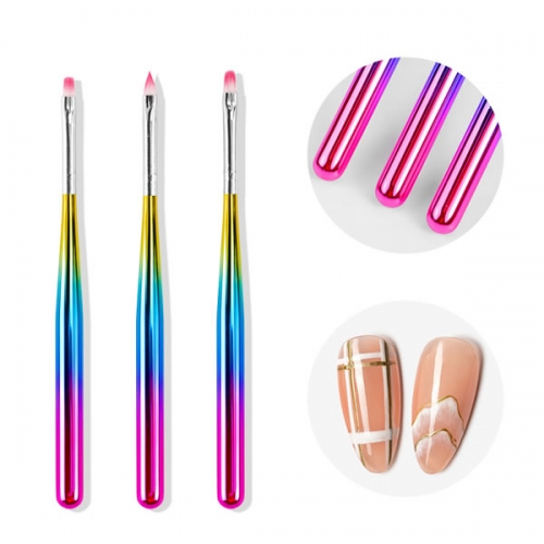 NBS-96 Rainbow mermaid 3pcs/set painting nail art brush