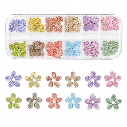 NDO-470 Tiny wooden dried flowers Leek flower nail glitter