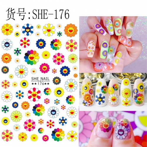 SHE-173-191 Sunflower Angel Cartoon Character Nail art sticker