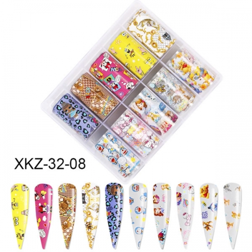 XKZ-32-08 Cartoon characters transfer nail art foil