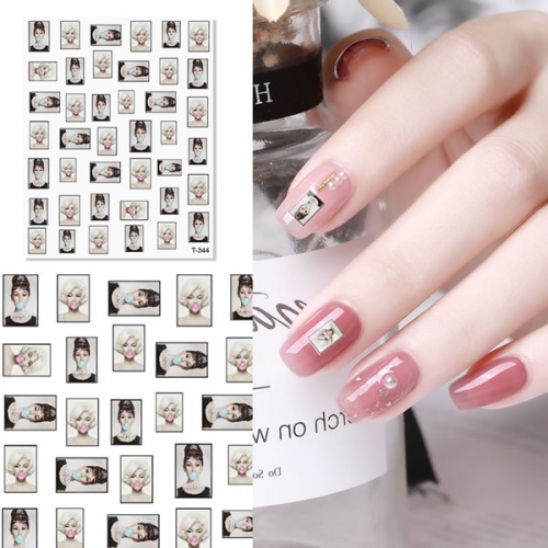 T343-352 Beauty Cartoon Nail Art Sticker