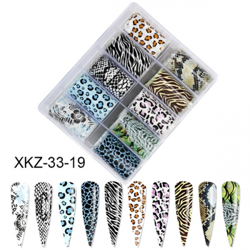 XKZ-33-19 Leopard transfer nail foil