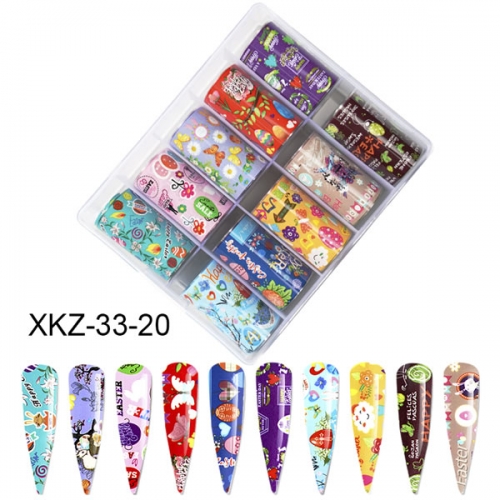 XKZ-33-20 Easter Day egg rabbit nail art foil