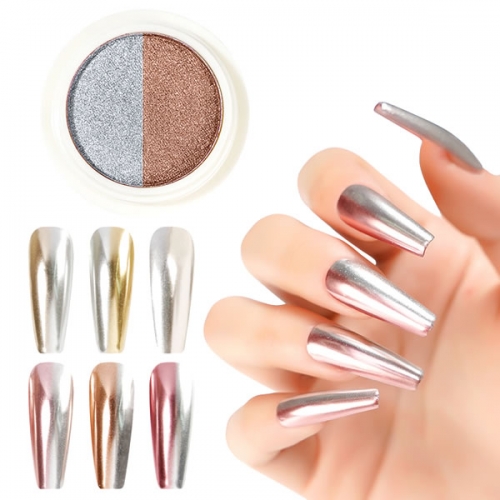 PMN-75 Luxury gold sliver two color paste mirror chrome nail powder