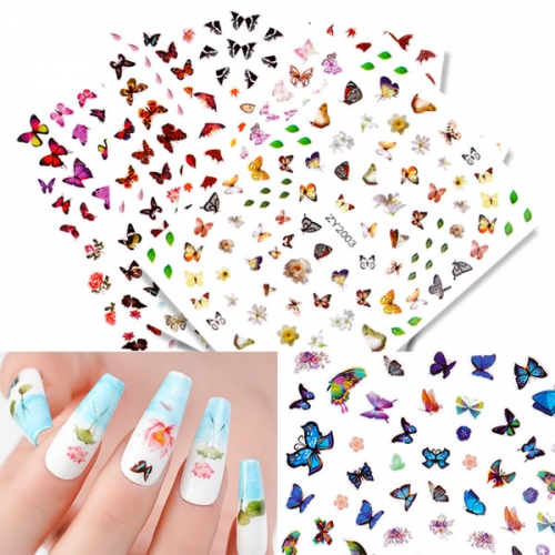 ZY2001~ZY2009 Butterfly flower leopard nail sticker