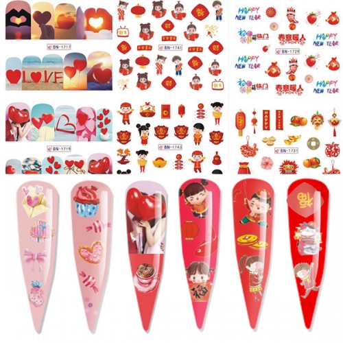 BN Spring Festival valentines day nail art sticker