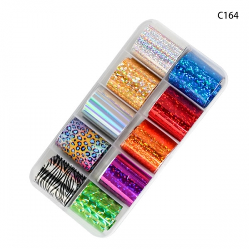 C164 Laser holographic zebra nail art foil