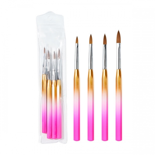 NBS-113 4pcs pink gold imitate kolinsky acrylic brush set