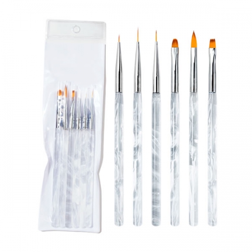 NBS-121 White clear water ink handle nail brush set