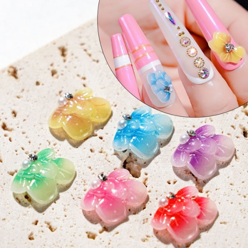 NDO-505 10pcs/bag flower butterfly acrylic nail art decoration