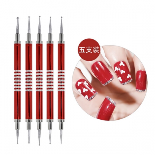 R128 Red two heads nail dotting pen set