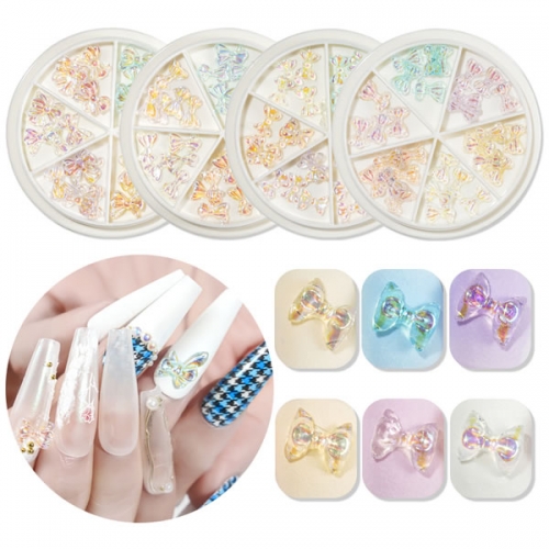 NDO-520 Aurora bow butterfly colorful nail art rhinestones decoration