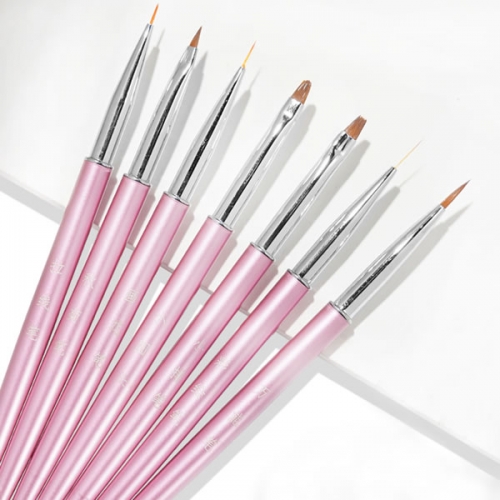 NBS-122 Pink handle 12 models nail brush