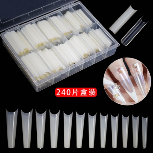 NTS-99 240pcs/box XXL coffin almond stiletto nail art tips