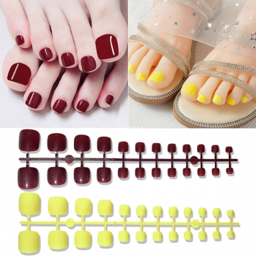 PNT-49 10pcs/bag 24pcs/sheet Colorful square nail art toenail foot tips