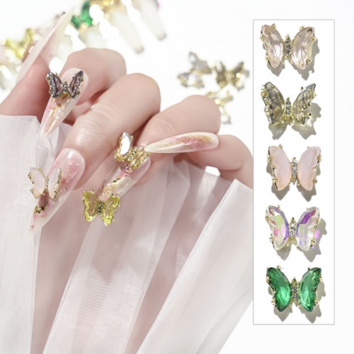 NDO-530 Crystals butterfly nail rhinestones jewelry