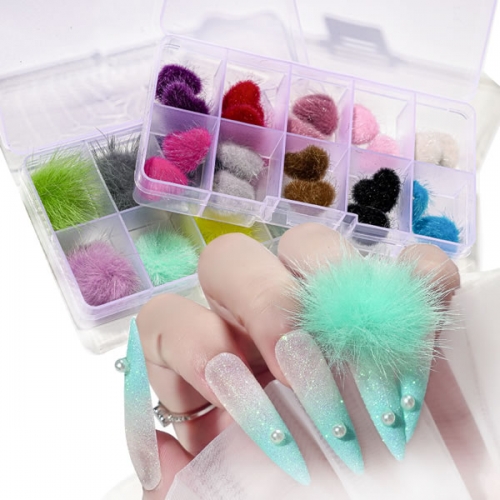 NDO-536 Pom pom magnet nail decoration