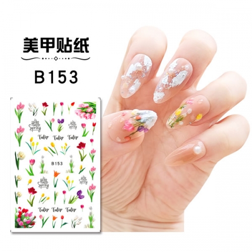 B153-158 6 designs flower tulip nail art sticker