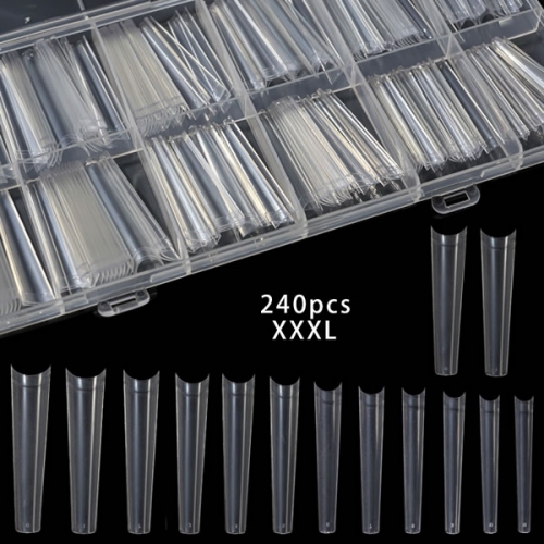 NTS-105 240pcs/box XXXL square coffin T shape 3XL nail tips
