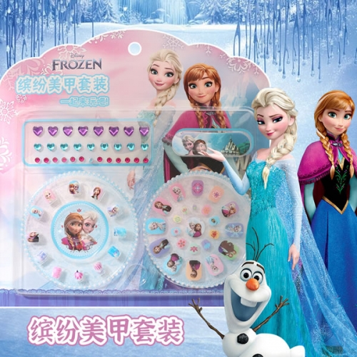 PNT-64 Rhinestones press on nails for child girls