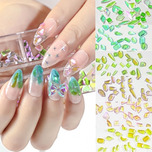 PNR-139 Aurora 6 colors different shapes nail rhinestones