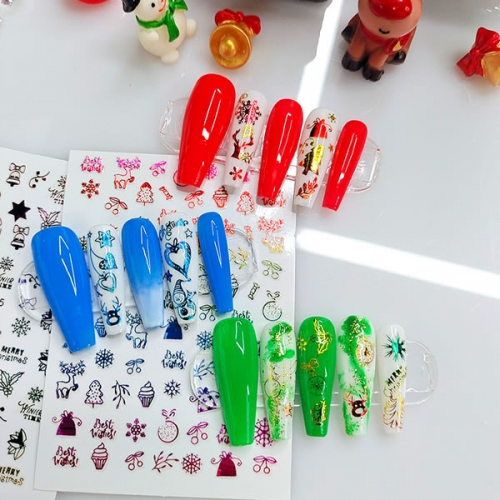 A034 Rainbow Christmas nail art sticker